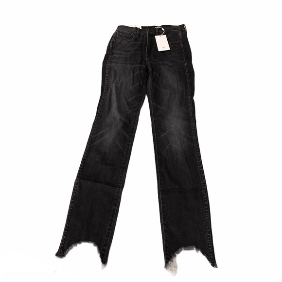 3x1 W3 Size 24 Straight Authentic Crop Black Elise Jeans Frayed Raw Hem Ankle - Picture 2 of 13
